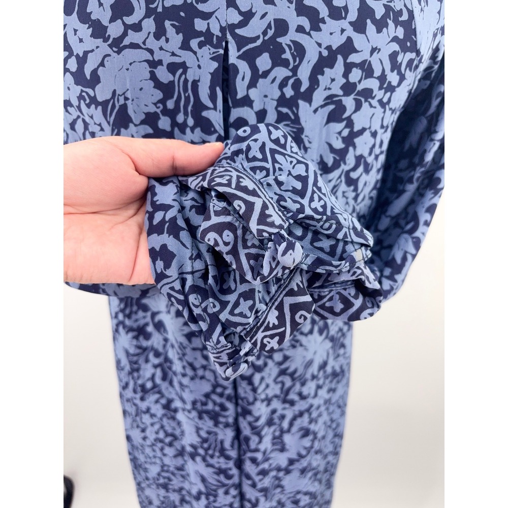 B56 Natalie Martin Fiore Maxi Dress XS Orchid Blue Floral Silk Lagenlook Boho - Picture 7 of 11